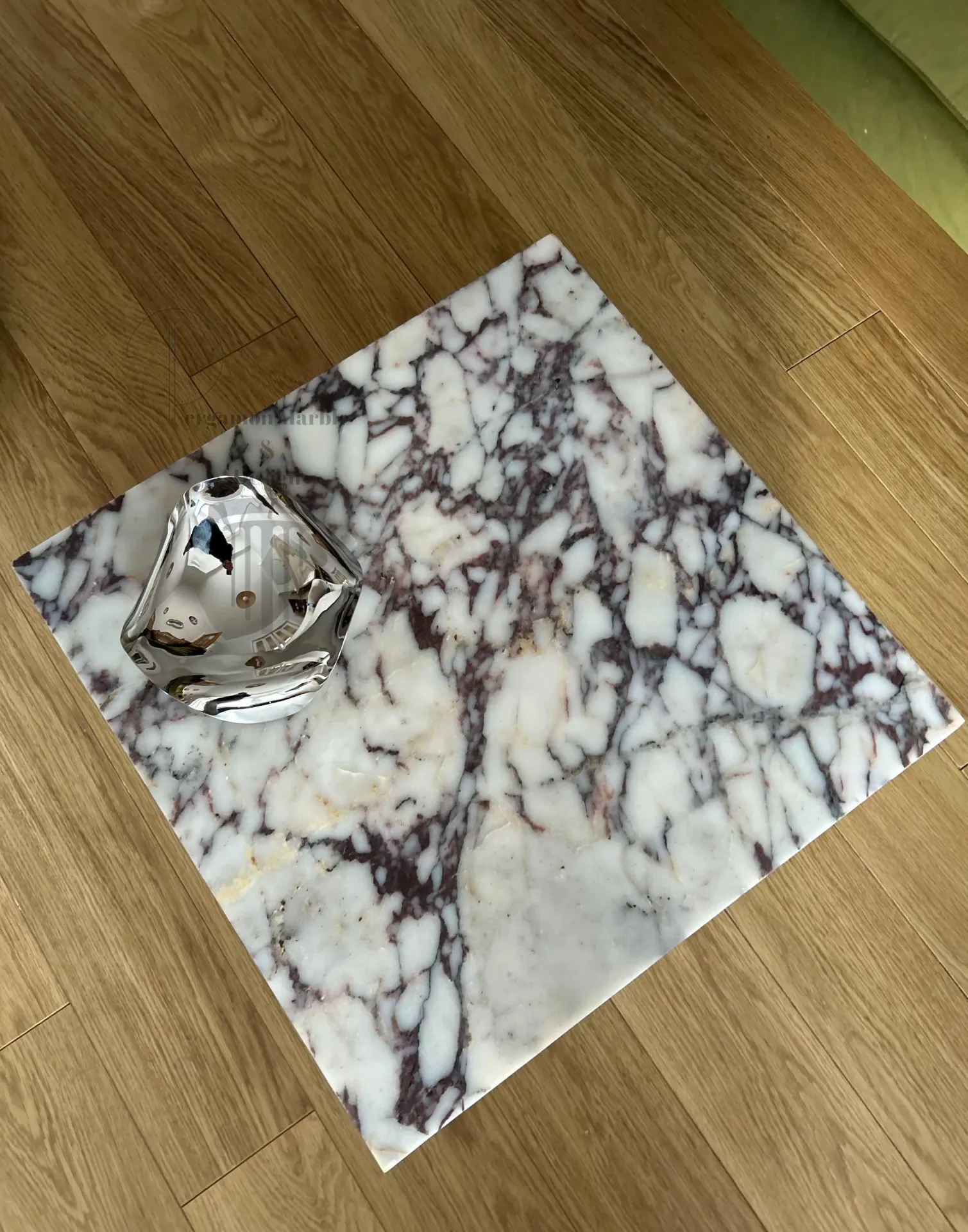 Küp Orta sehpa Gerçek Mermer Calacatta viola Mermeri Gerçek Mermer