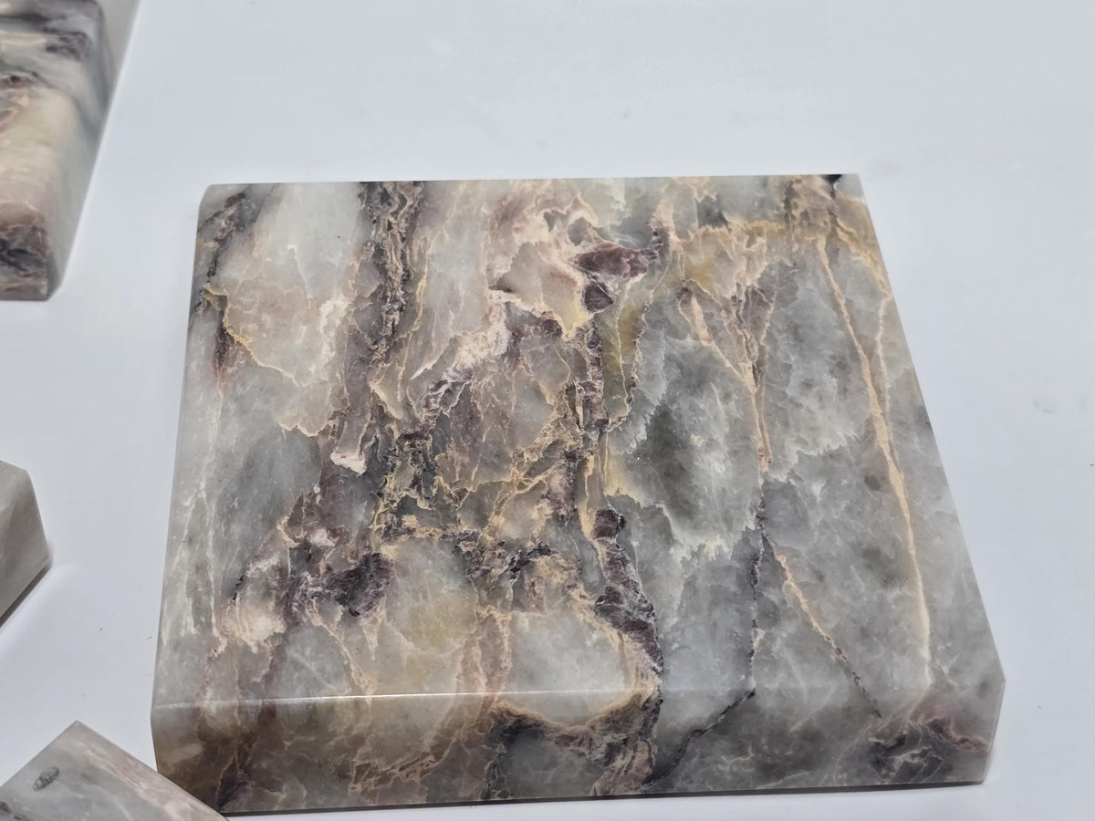 Aegean marble ( lilac) end table,side table handmade