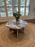 Aegean marble ( lilac) end table,side table handmade
