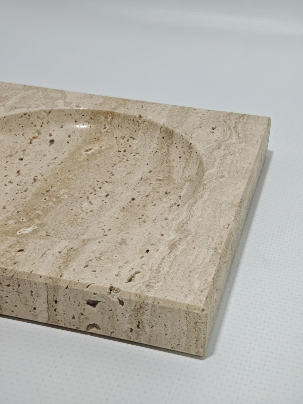 Travertine ring holder catcher handmade from real travertine