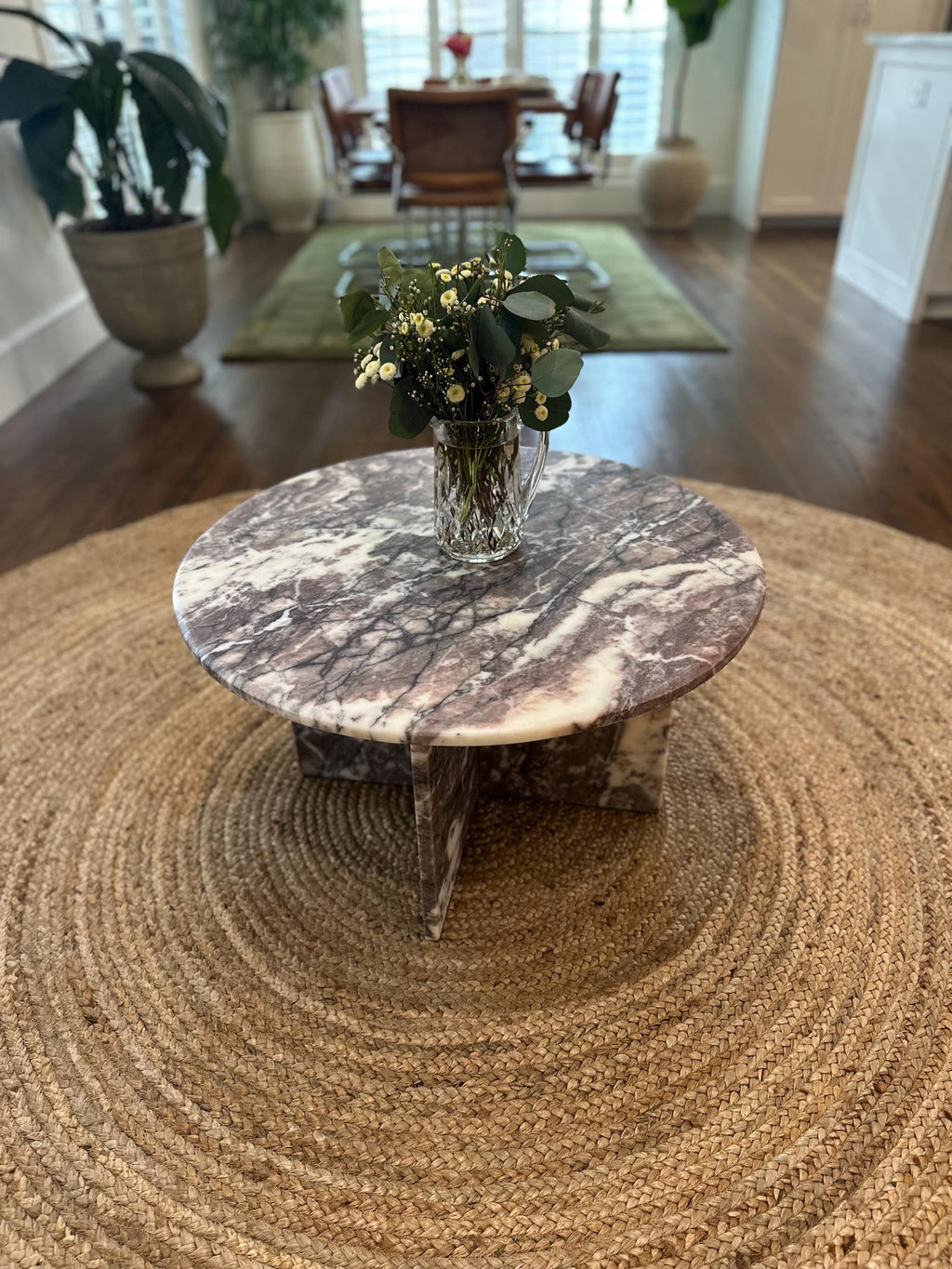 Aegean marble ( lilac) end table,side table handmade