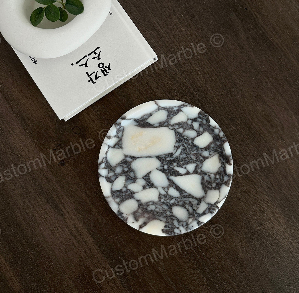 Aegean marble ( lilac) end table,side table handmade