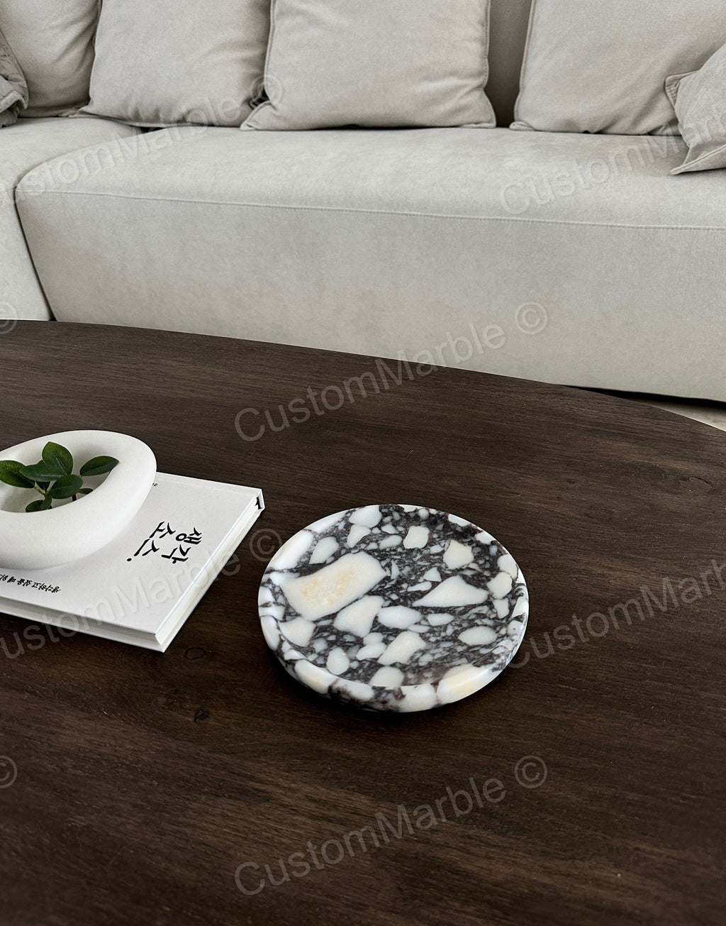 Aegean marble ( lilac) end table,side table handmade