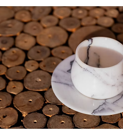Lilac Marble Cup and Saucer