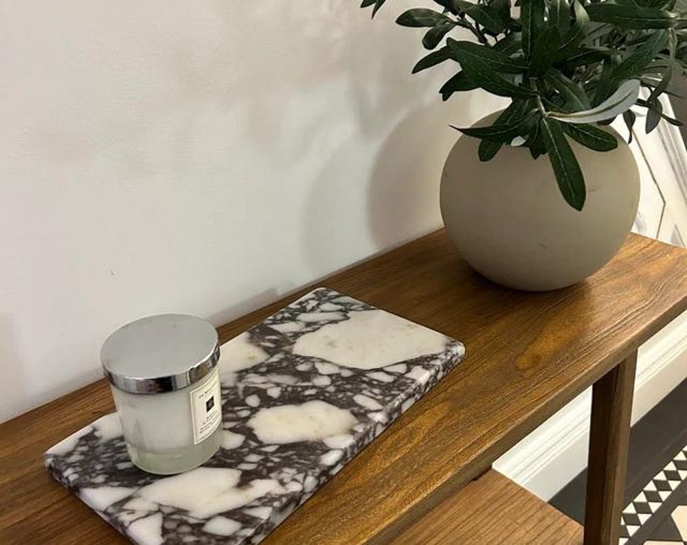 Aegean marble ( lilac) end table,side table handmade