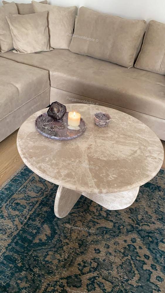 Aegean marble ( lilac) end table,side table handmade