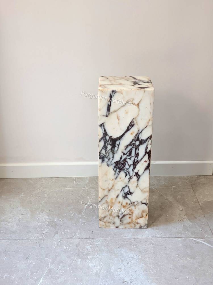Aegean marble ( lilac) end table,side table handmade