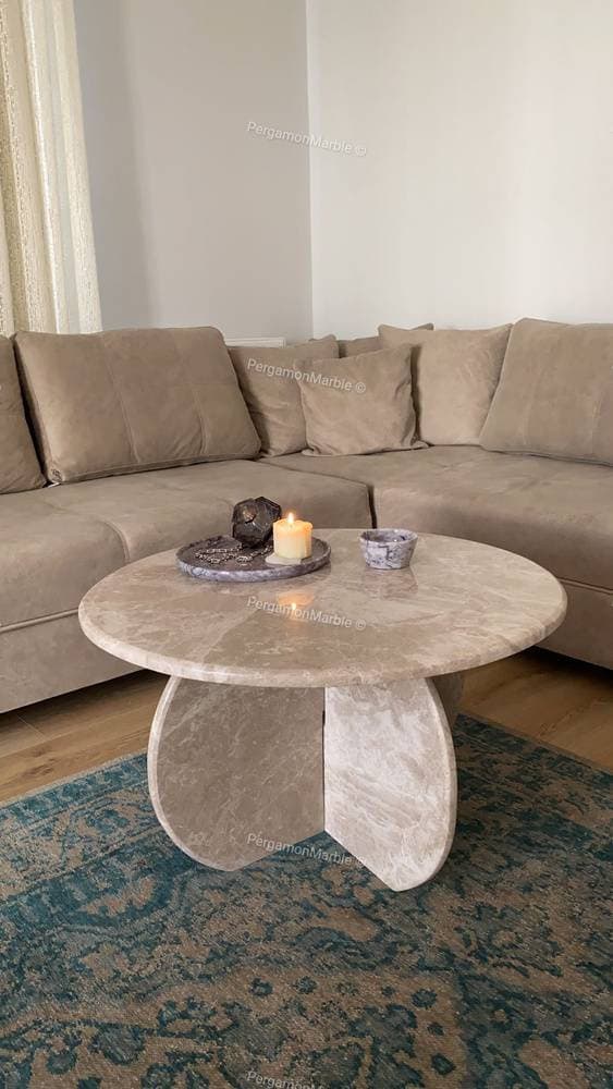 Aegean marble ( lilac) end table,side table handmade