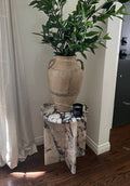 Aegean marble ( lilac) end table,side table handmade