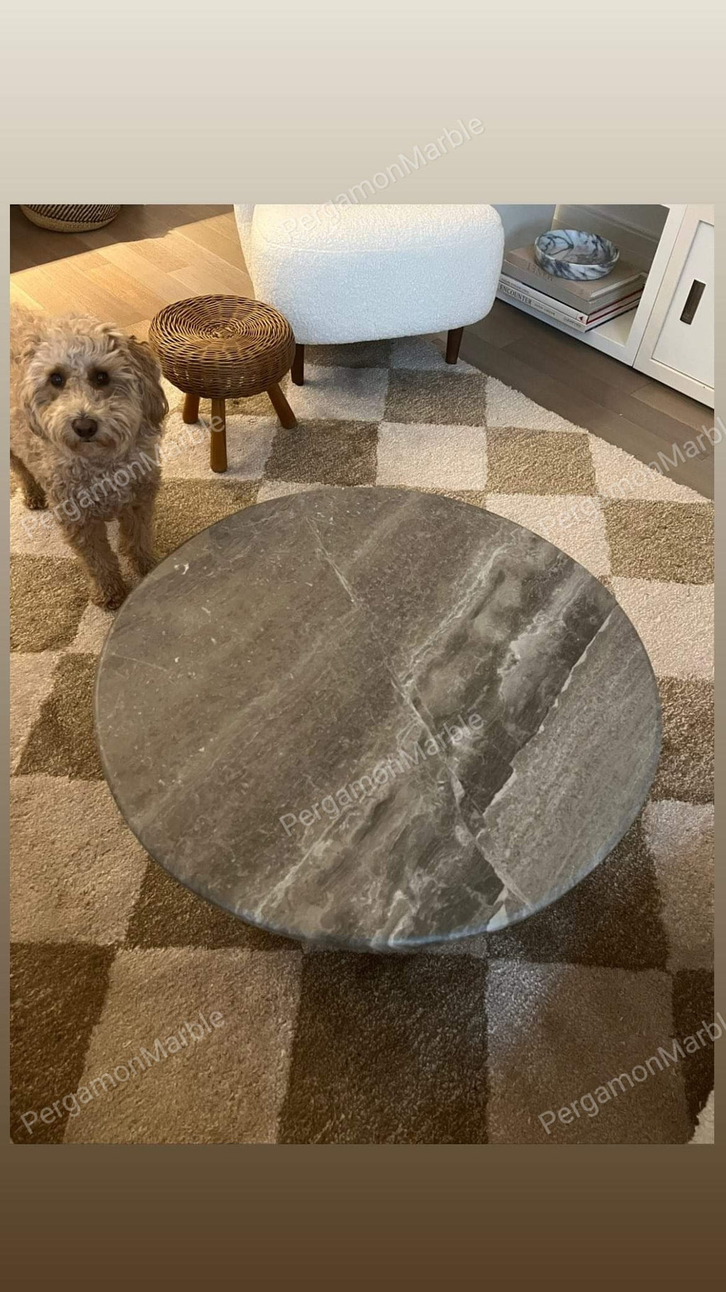 Aegean marble ( lilac) end table,side table handmade