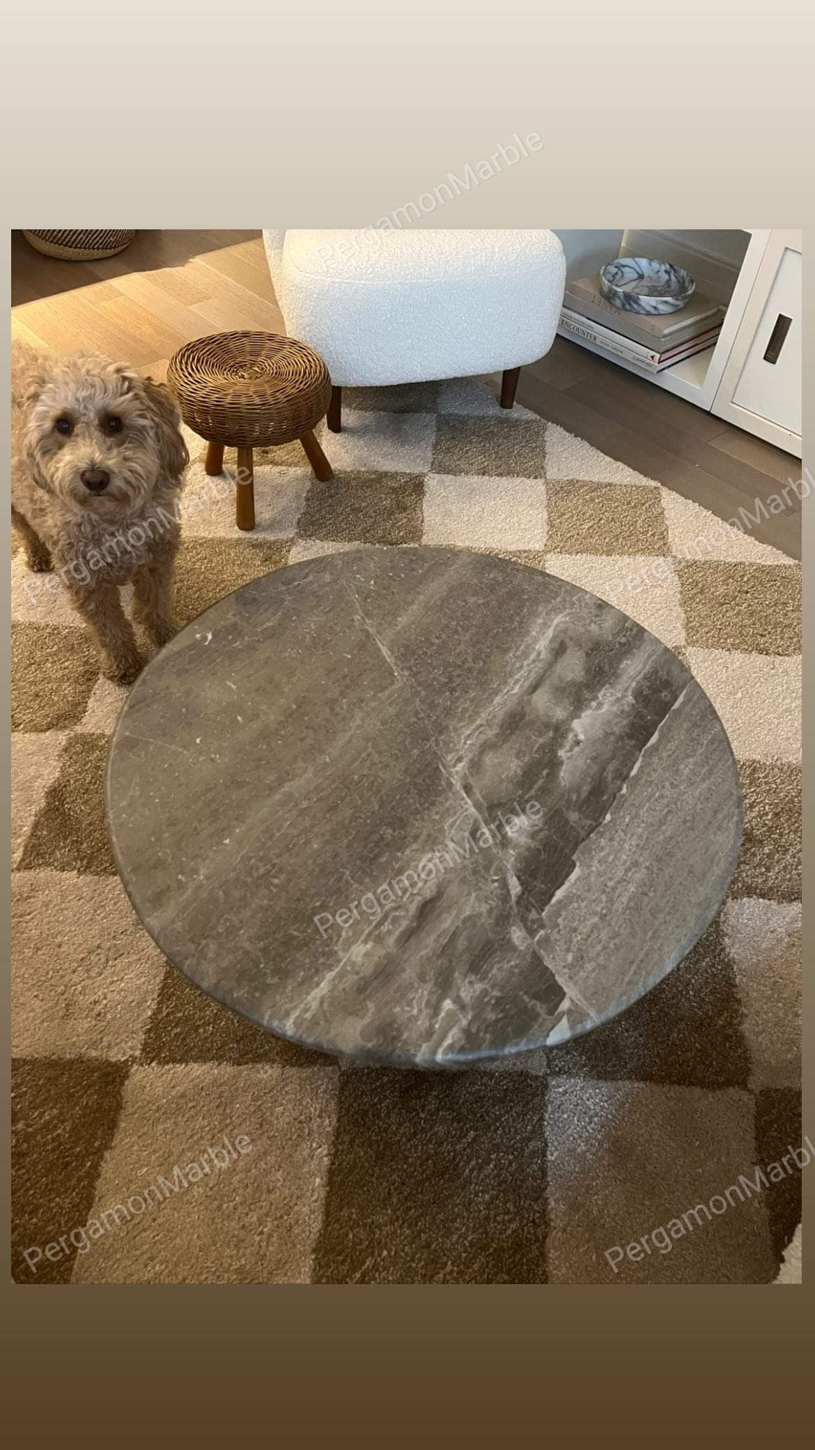 Aegean marble ( lilac) end table,side table handmade
