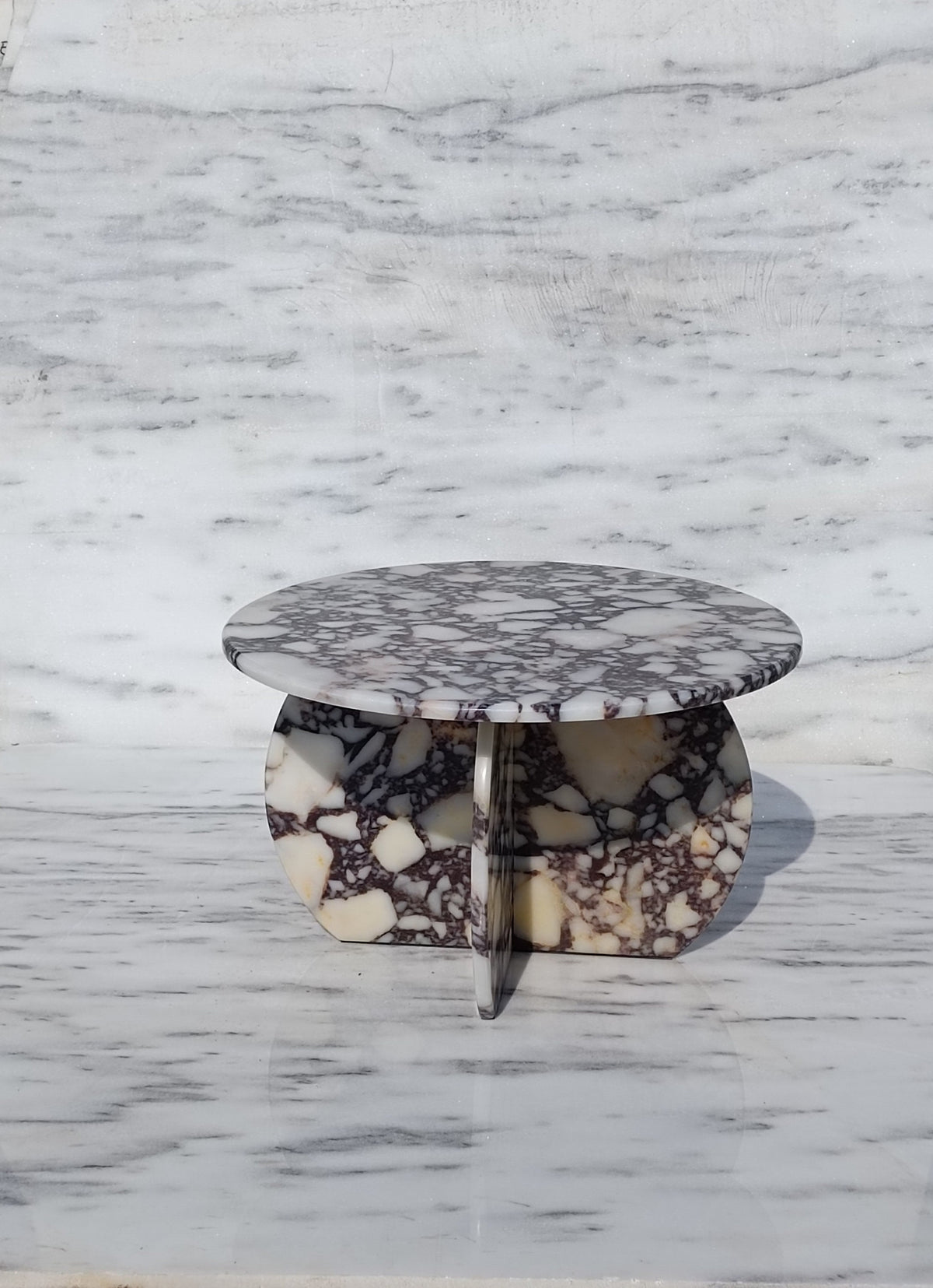 Aegean marble ( lilac) end table,side table handmade