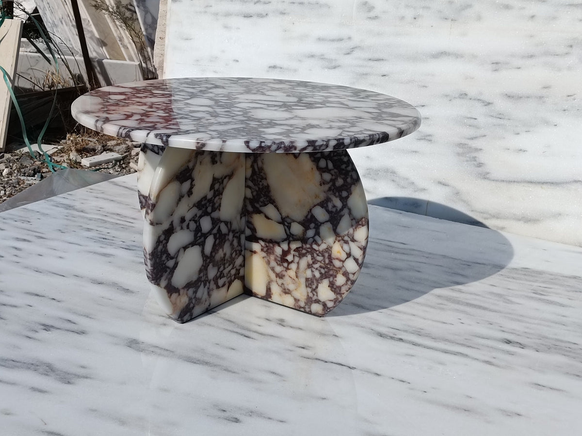 Aegean marble ( lilac) end table,side table handmade
