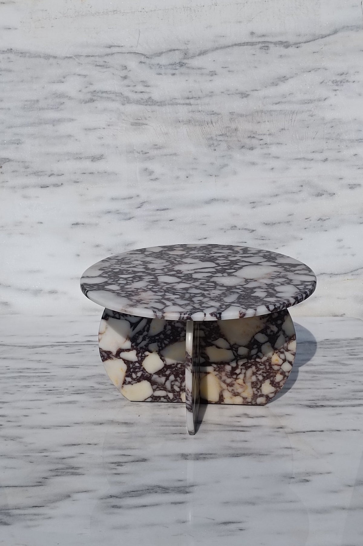 Aegean marble ( lilac) end table,side table handmade