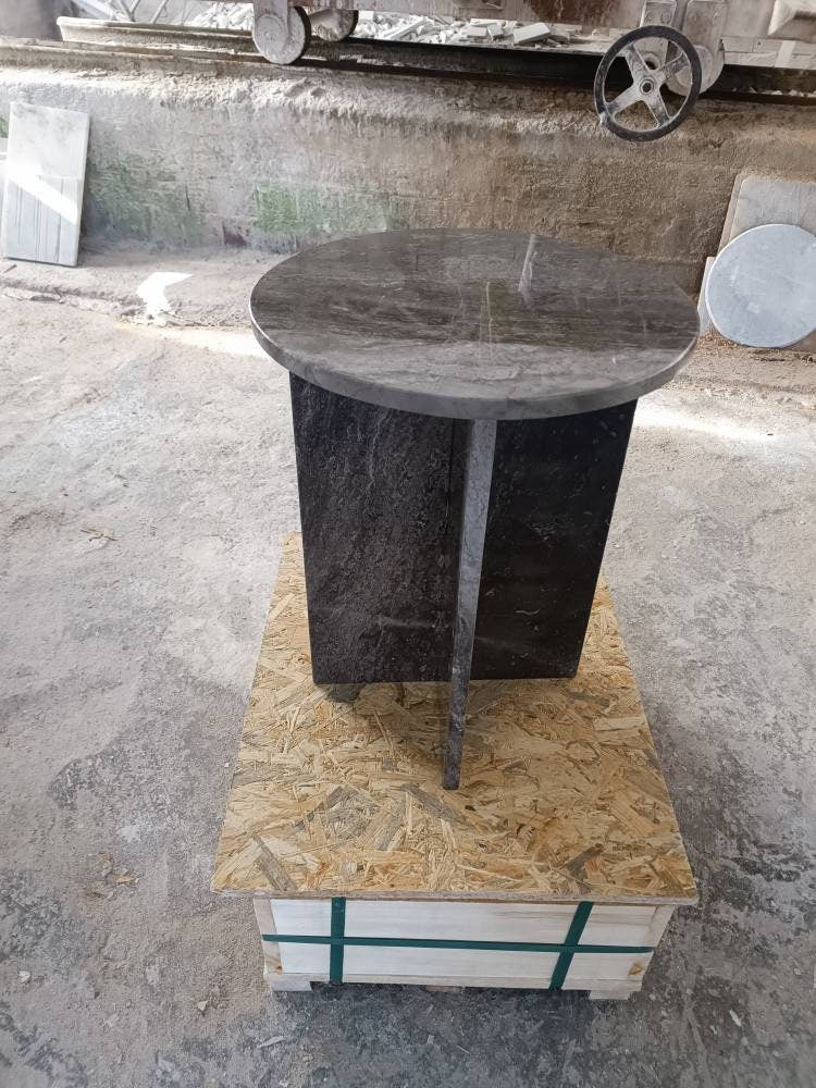 Aegean marble ( lilac) end table,side table handmade