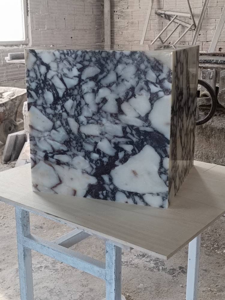 Aegean marble ( lilac) end table,side table handmade