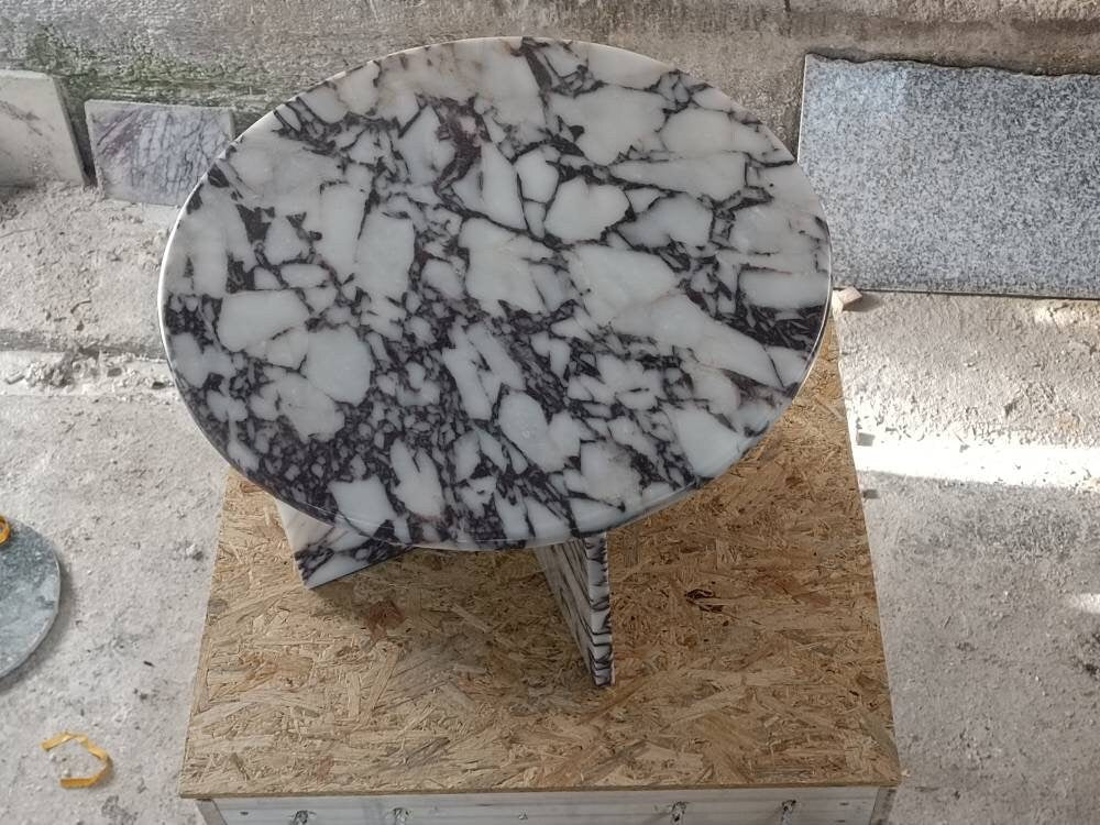 Aegean marble ( lilac) end table,side table handmade
