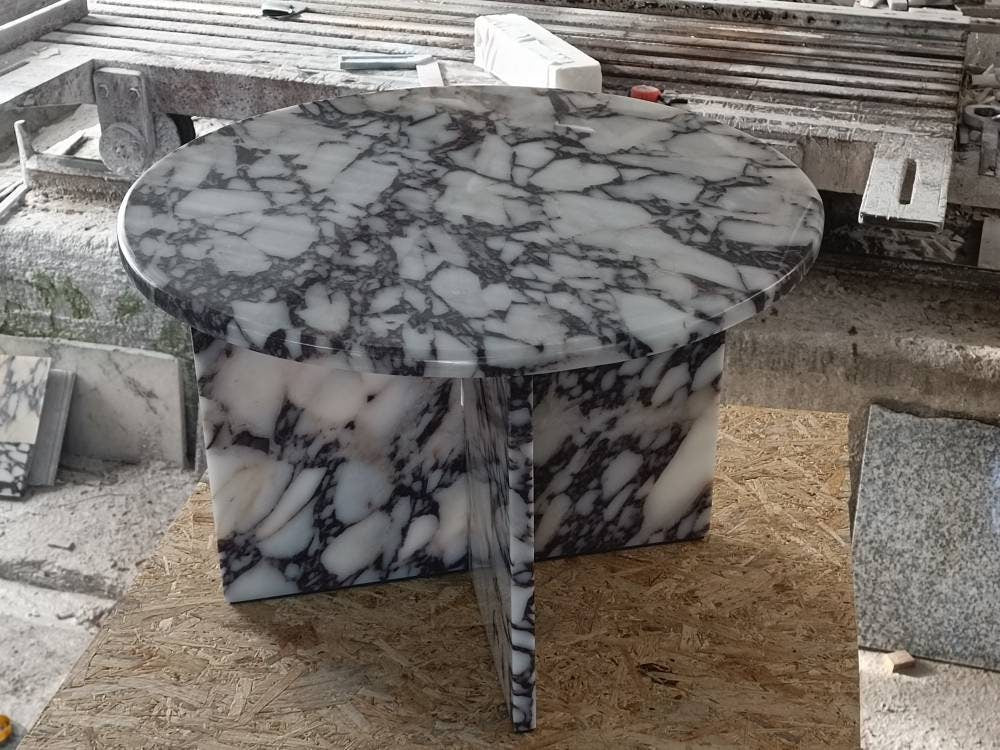 Aegean marble ( lilac) end table,side table handmade