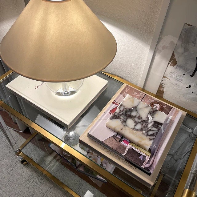 Aegean marble ( lilac) end table,side table handmade