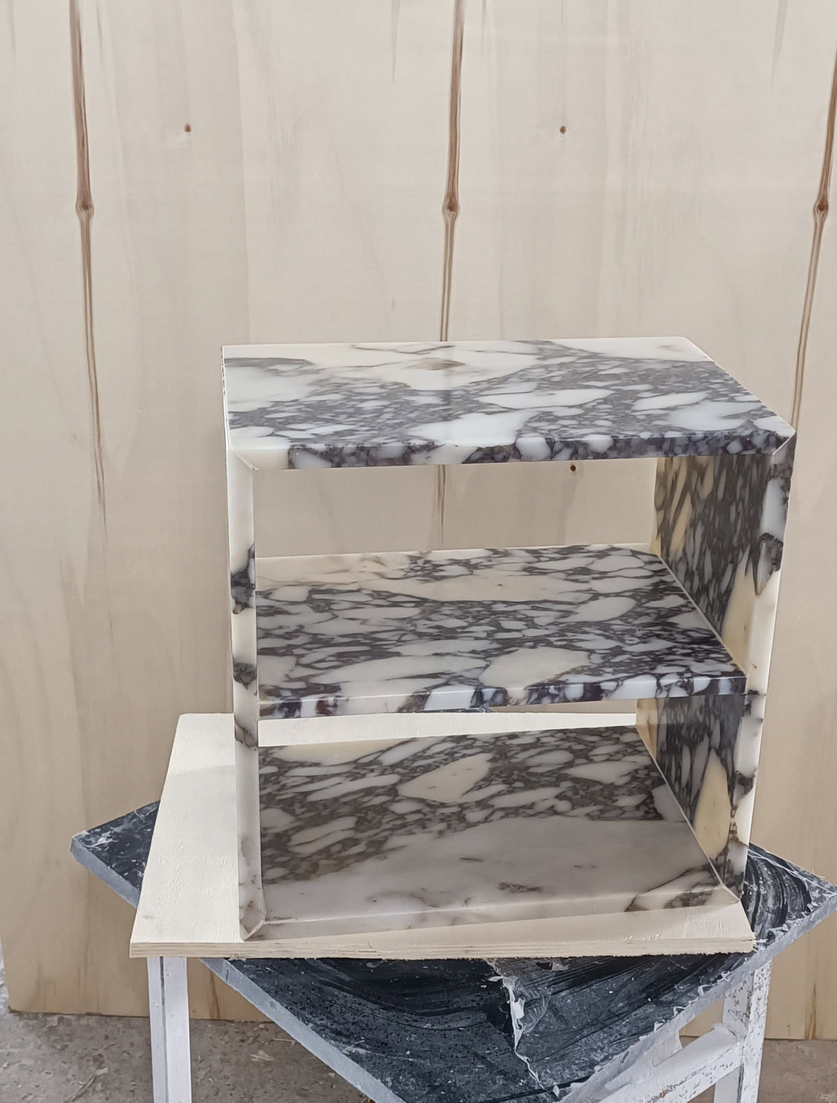 Aegean marble ( lilac) end table,side table handmade