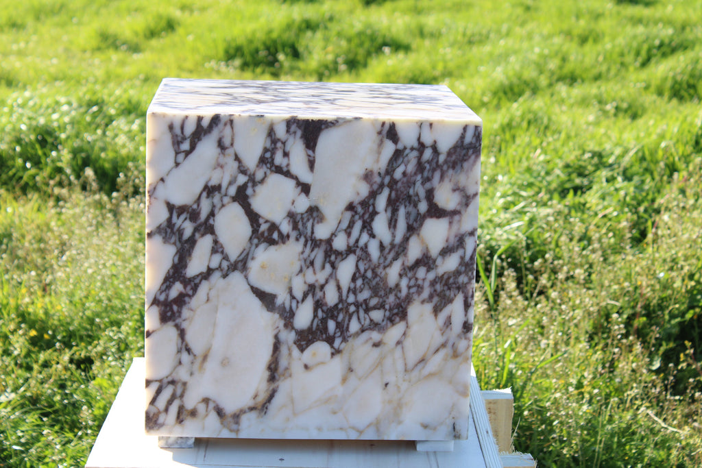 Aegean marble ( lilac) end table,side table handmade