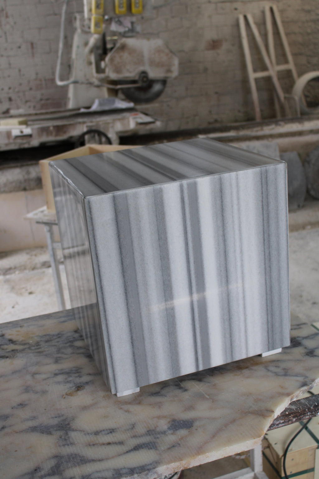 Aegean marble ( lilac) end table,side table handmade