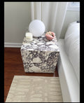 Aegean marble ( lilac) end table,side table handmade