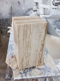 Handmade Travertine Cube Table: Modern Nightstand, 23.6" Height