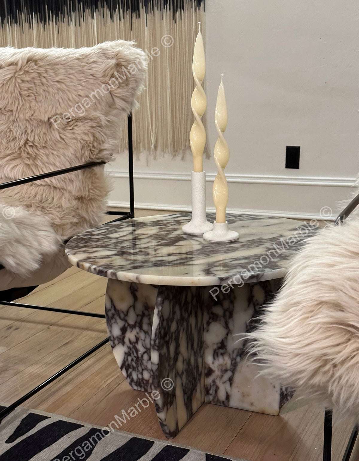 Aegean marble ( lilac) end table,side table handmade