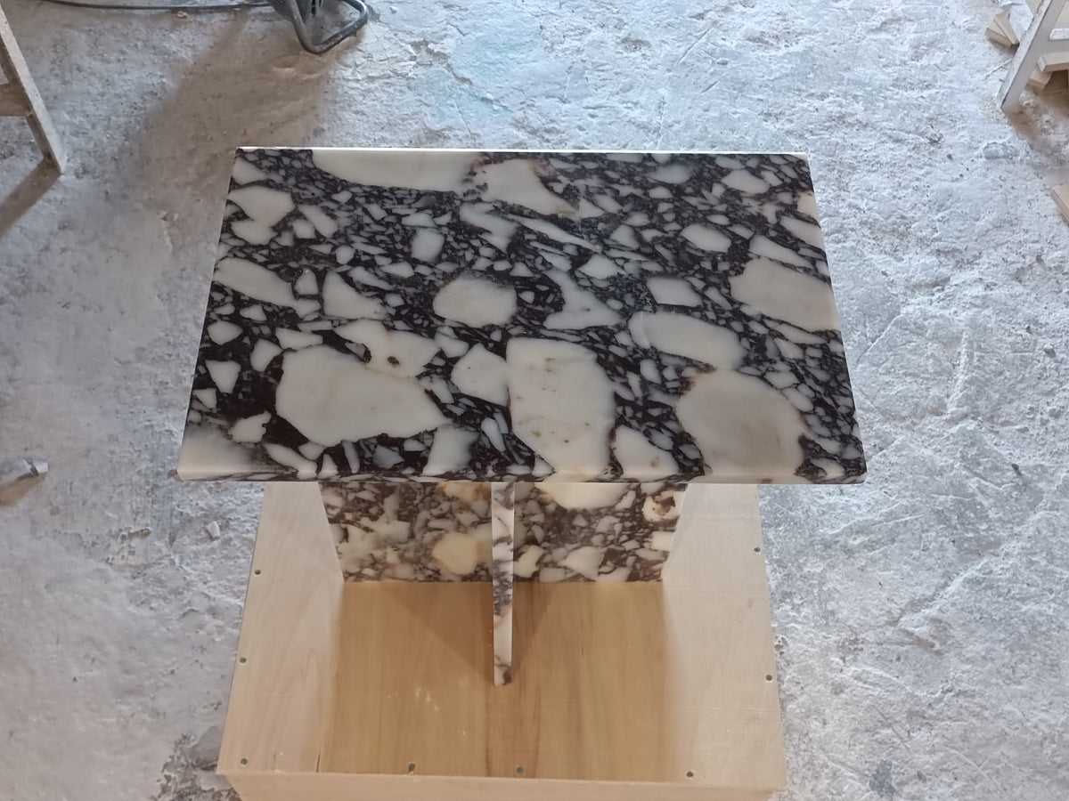 Aegean marble ( lilac) end table,side table handmade