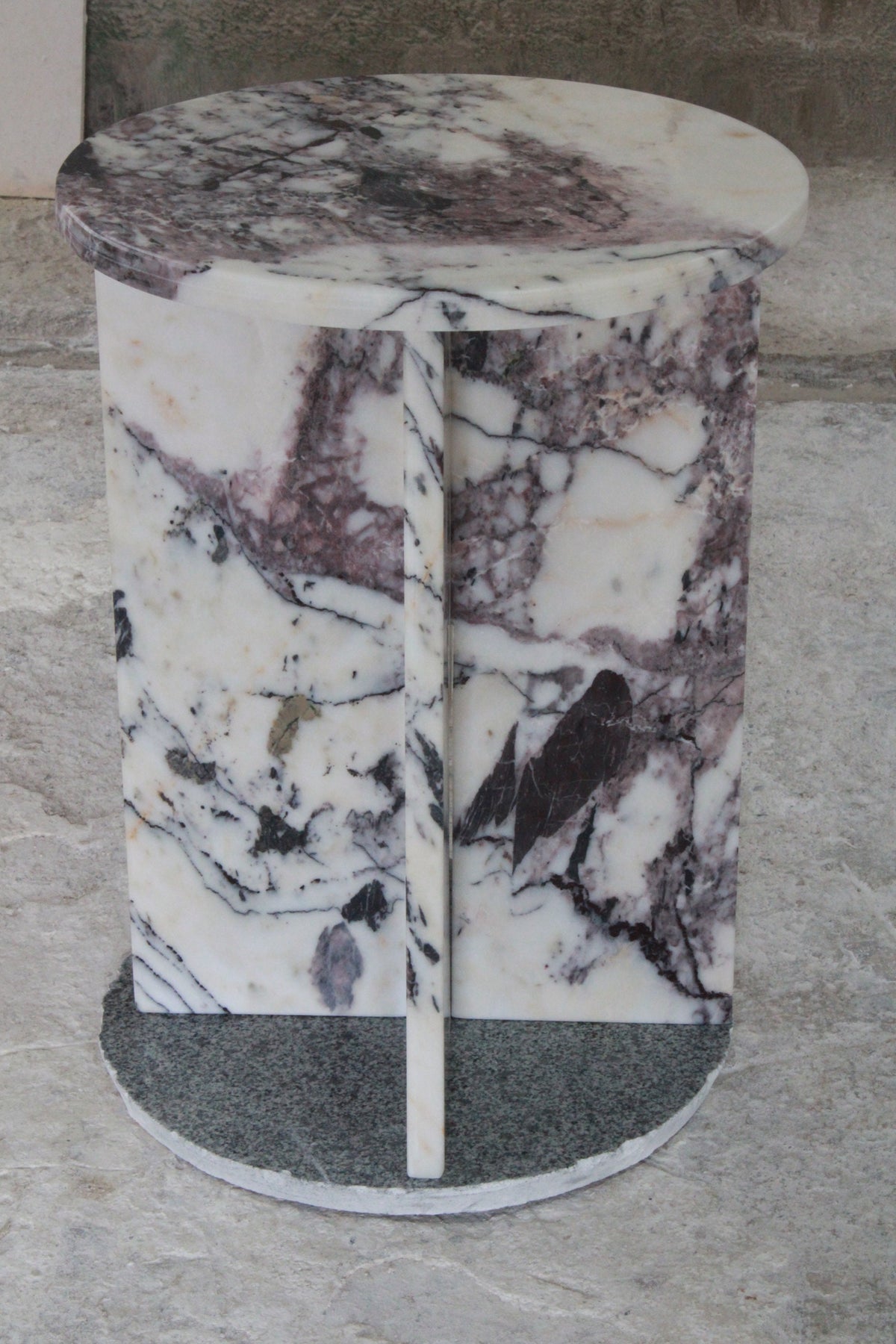 Aegean marble ( lilac) end table,side table handmade
