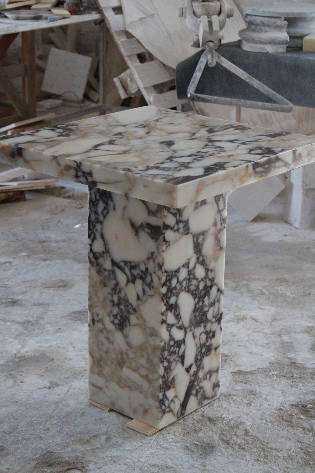 Aegean marble ( lilac) end table,side table handmade