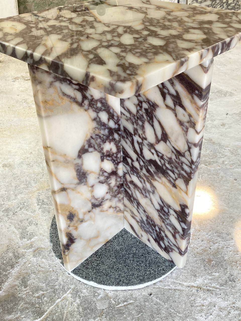 Aegean marble ( lilac) end table,side table handmade