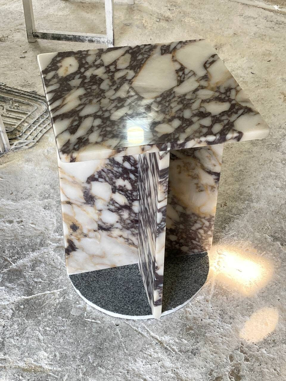 Aegean marble ( lilac) end table,side table handmade