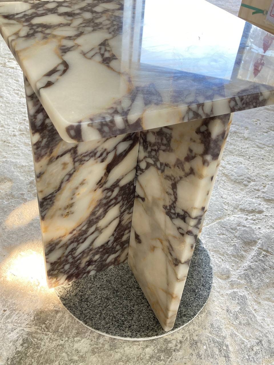 Aegean marble ( lilac) end table,side table handmade