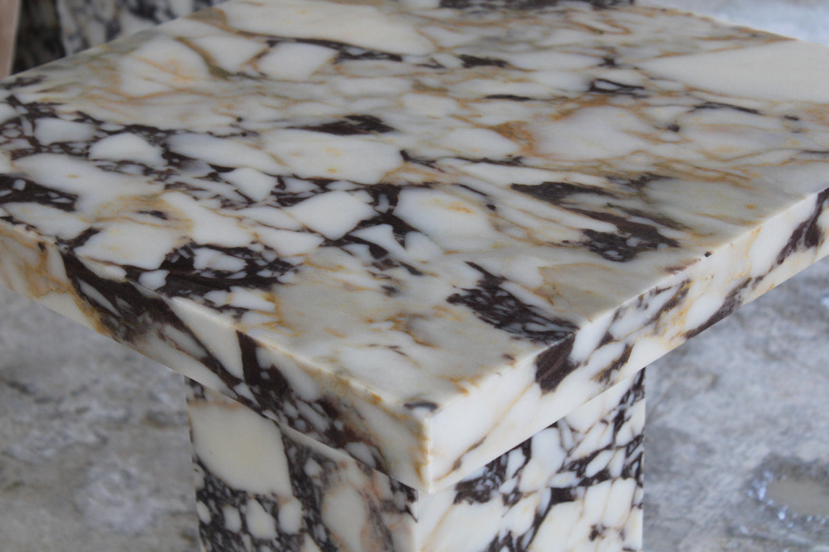 Aegean marble ( lilac) end table,side table handmade