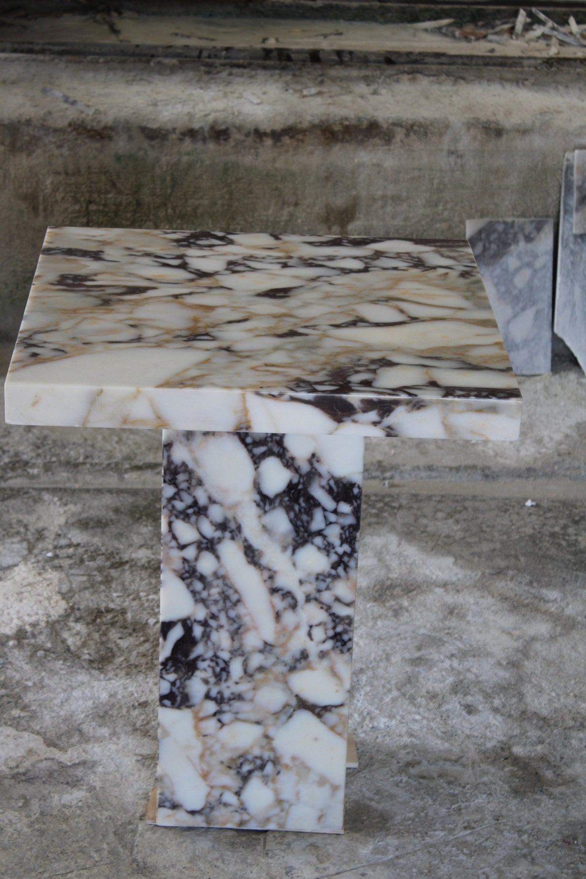 Aegean marble ( lilac) end table,side table handmade
