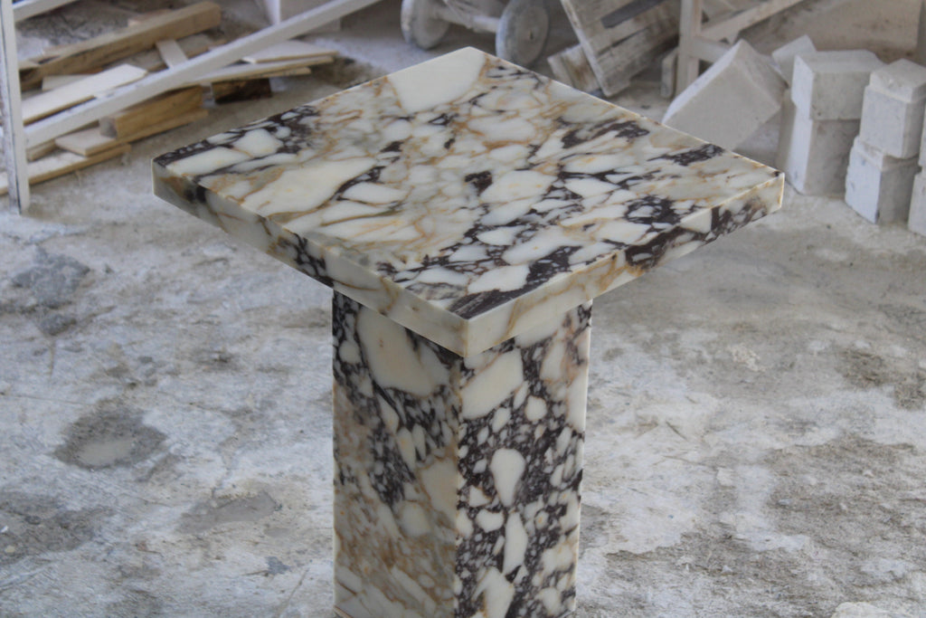 Aegean marble ( lilac) end table,side table handmade