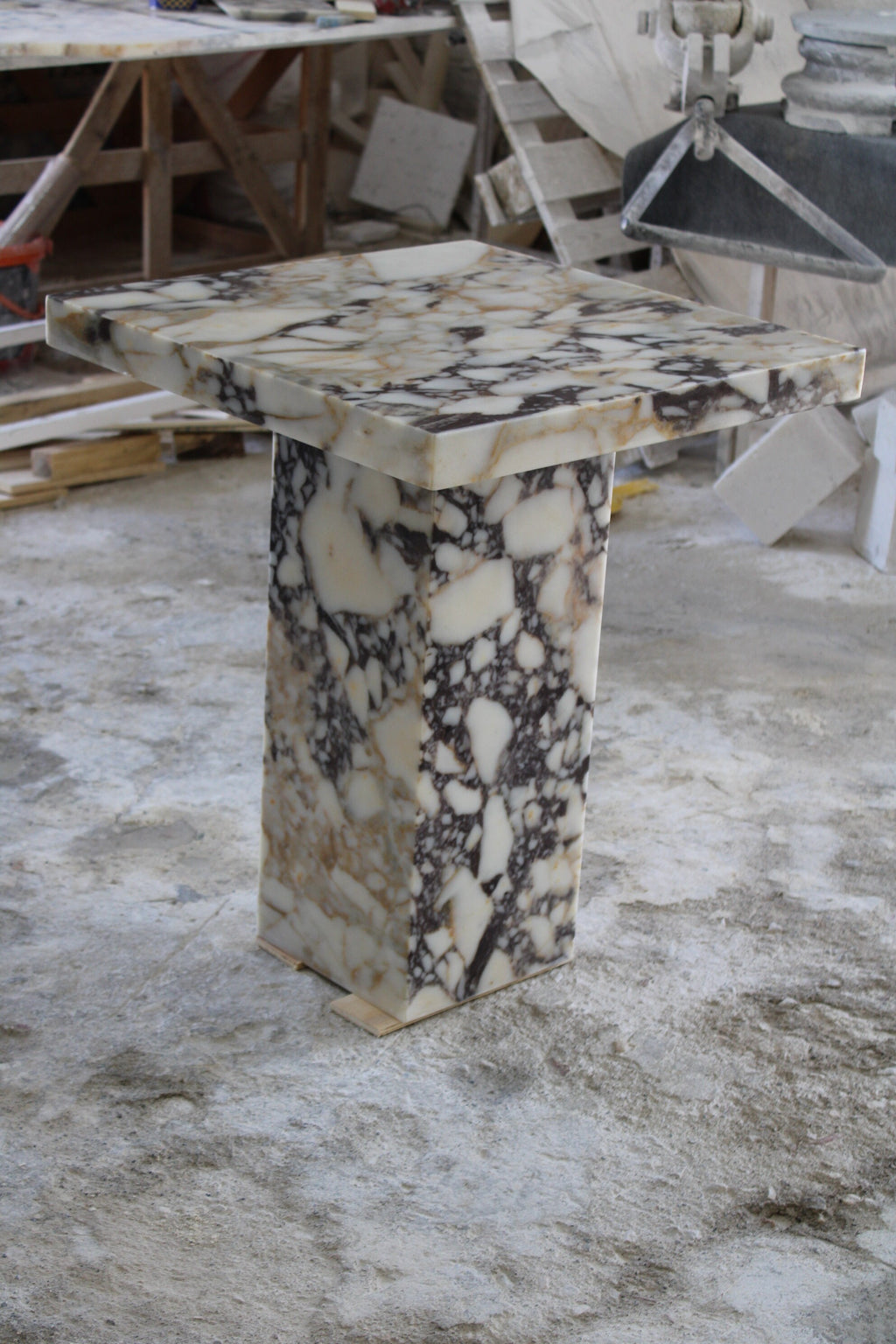 Aegean marble ( lilac) end table,side table handmade
