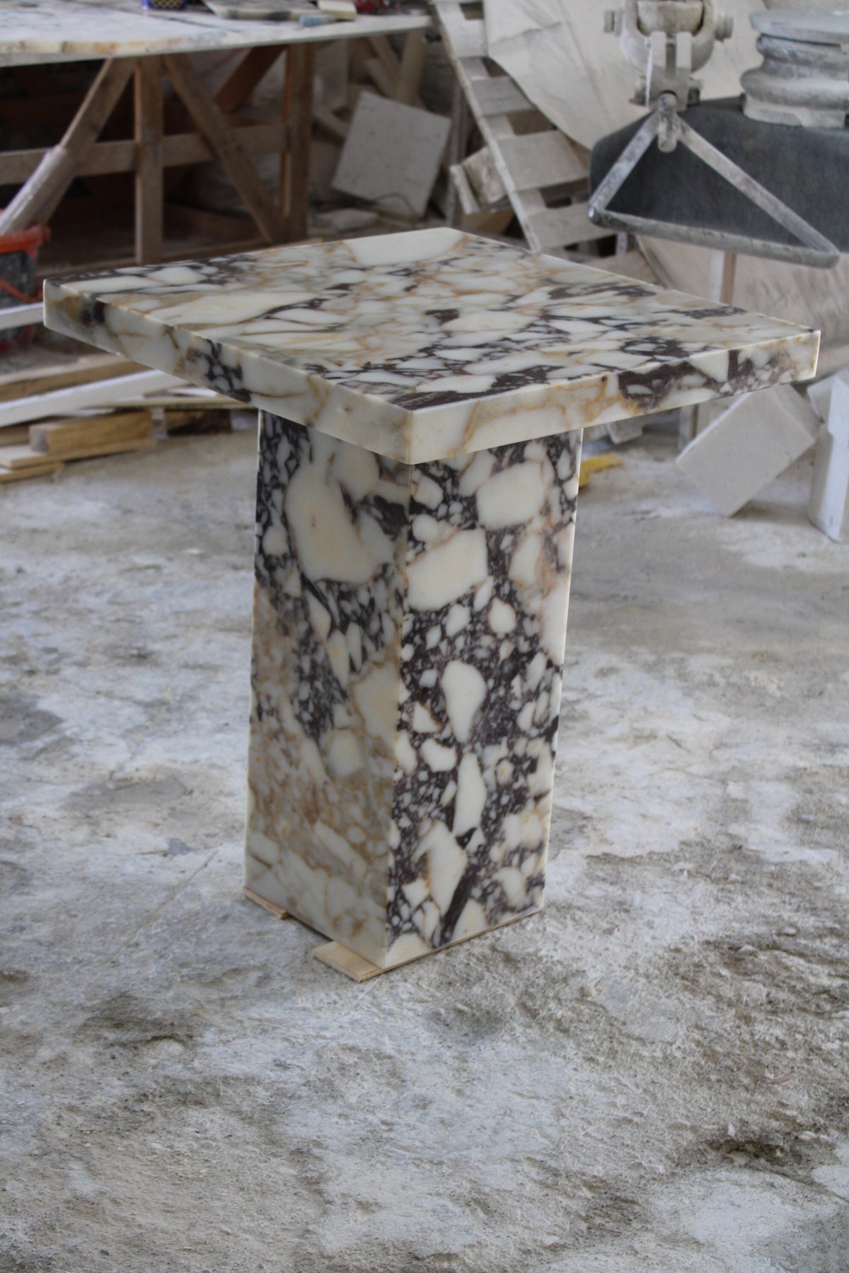 Aegean marble ( lilac) end table,side table handmade