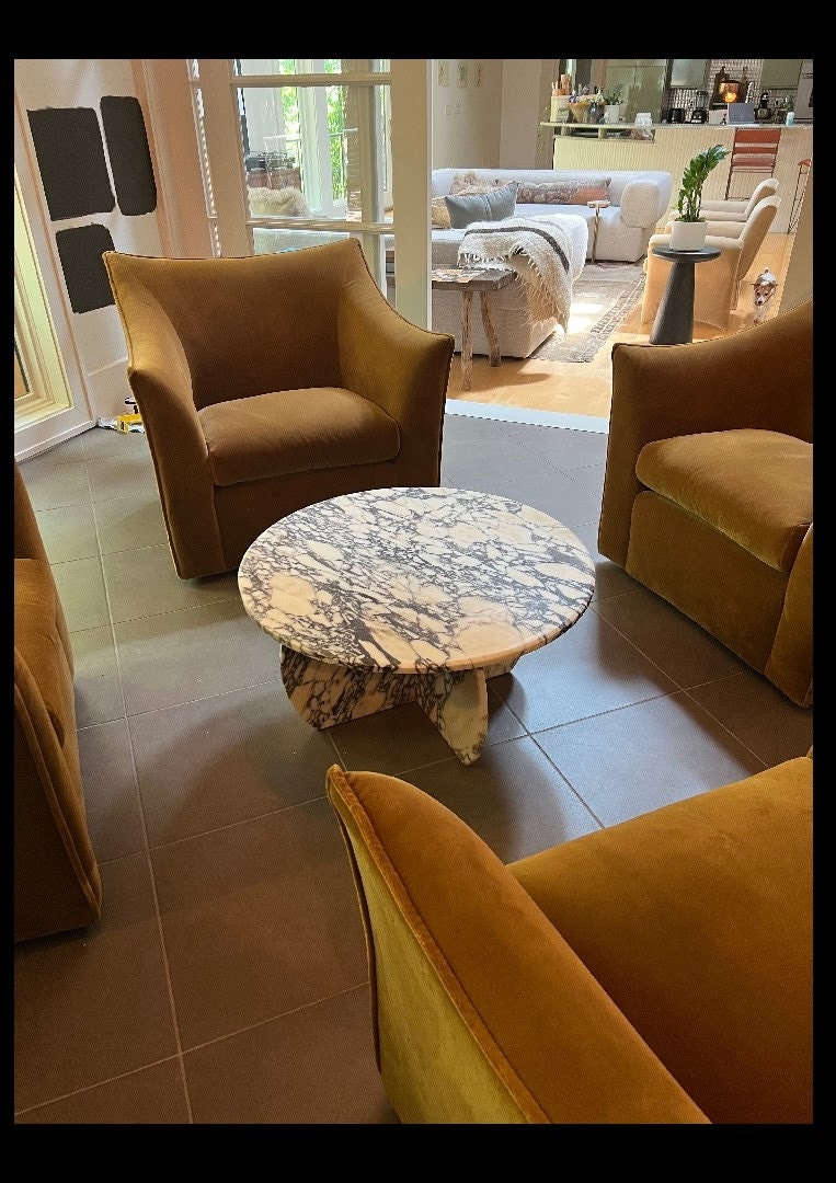 Aegean marble ( lilac) end table,side table handmade