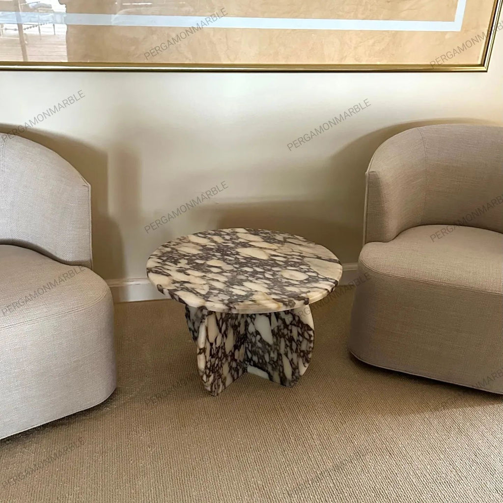 Aegean marble ( lilac) end table,side table handmade