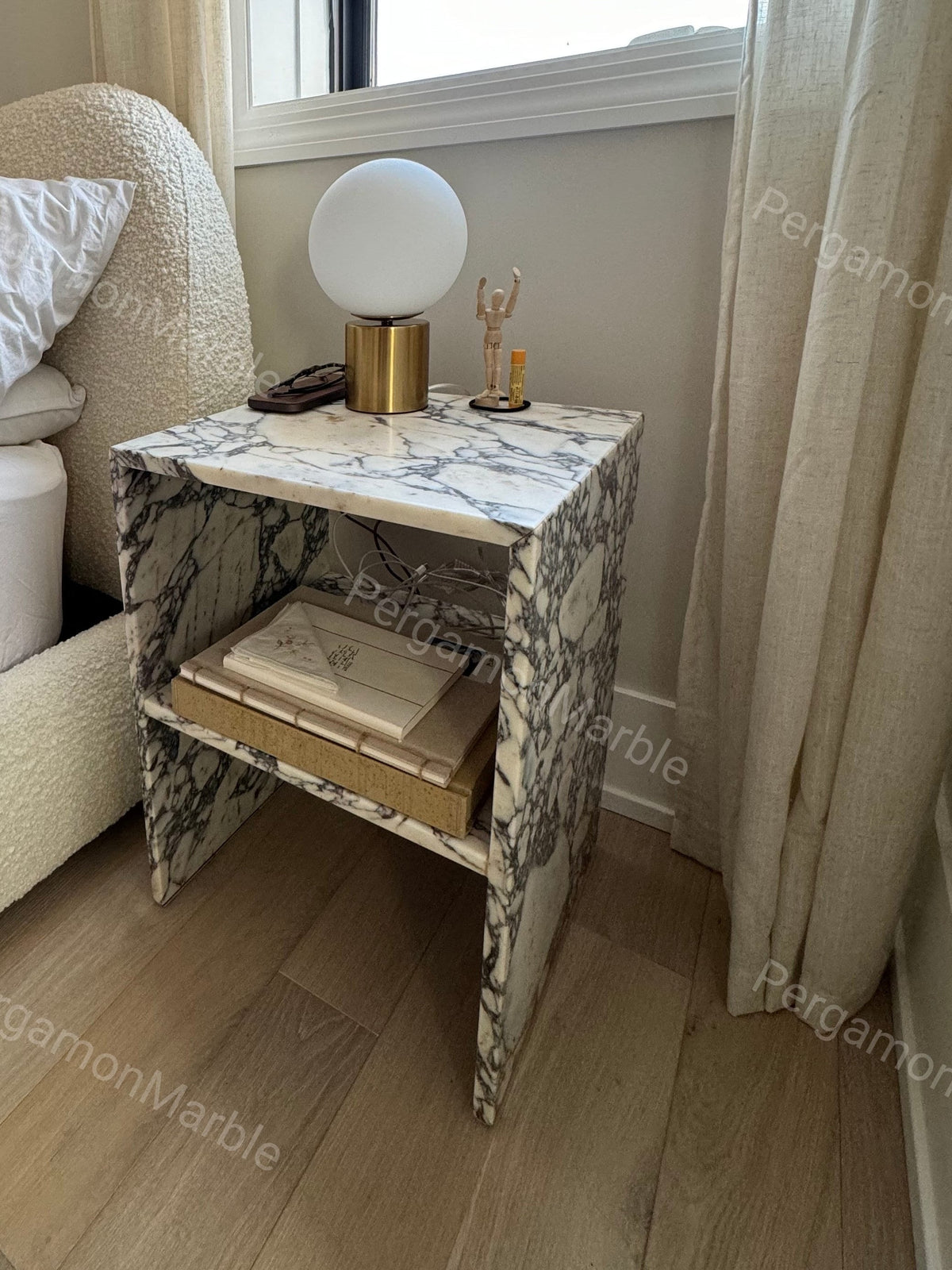 Aegean marble ( lilac) end table,side table handmade