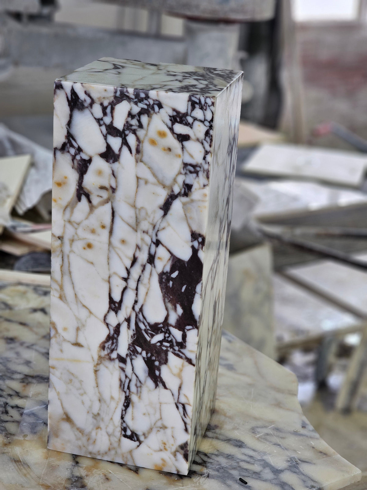 Aegean marble ( lilac) end table,side table handmade