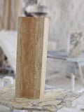 Handmade Travertine Cube Side Table: Nightstand End Table