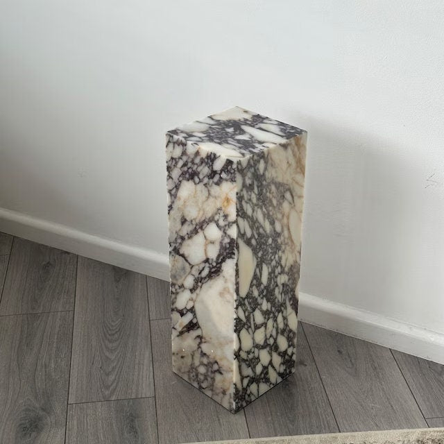 Aegean marble ( lilac) end table,side table handmade