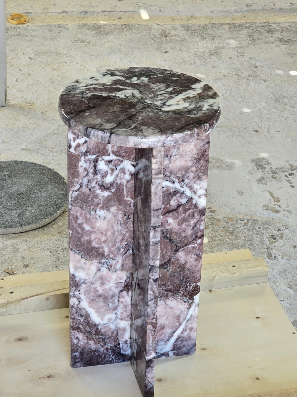 Aegean marble ( lilac) end table,side table handmade