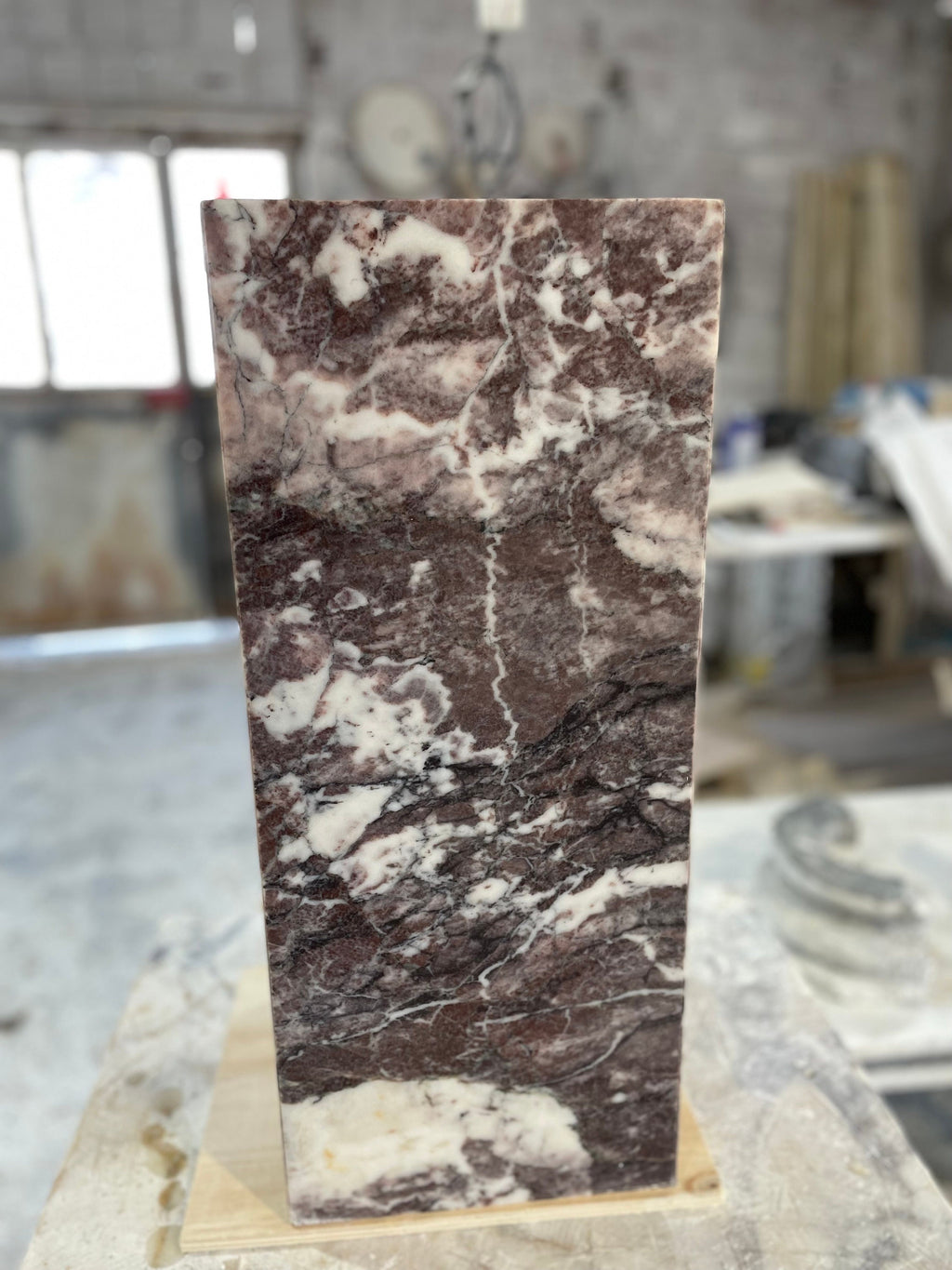 Aegean marble ( lilac) end table,side table handmade