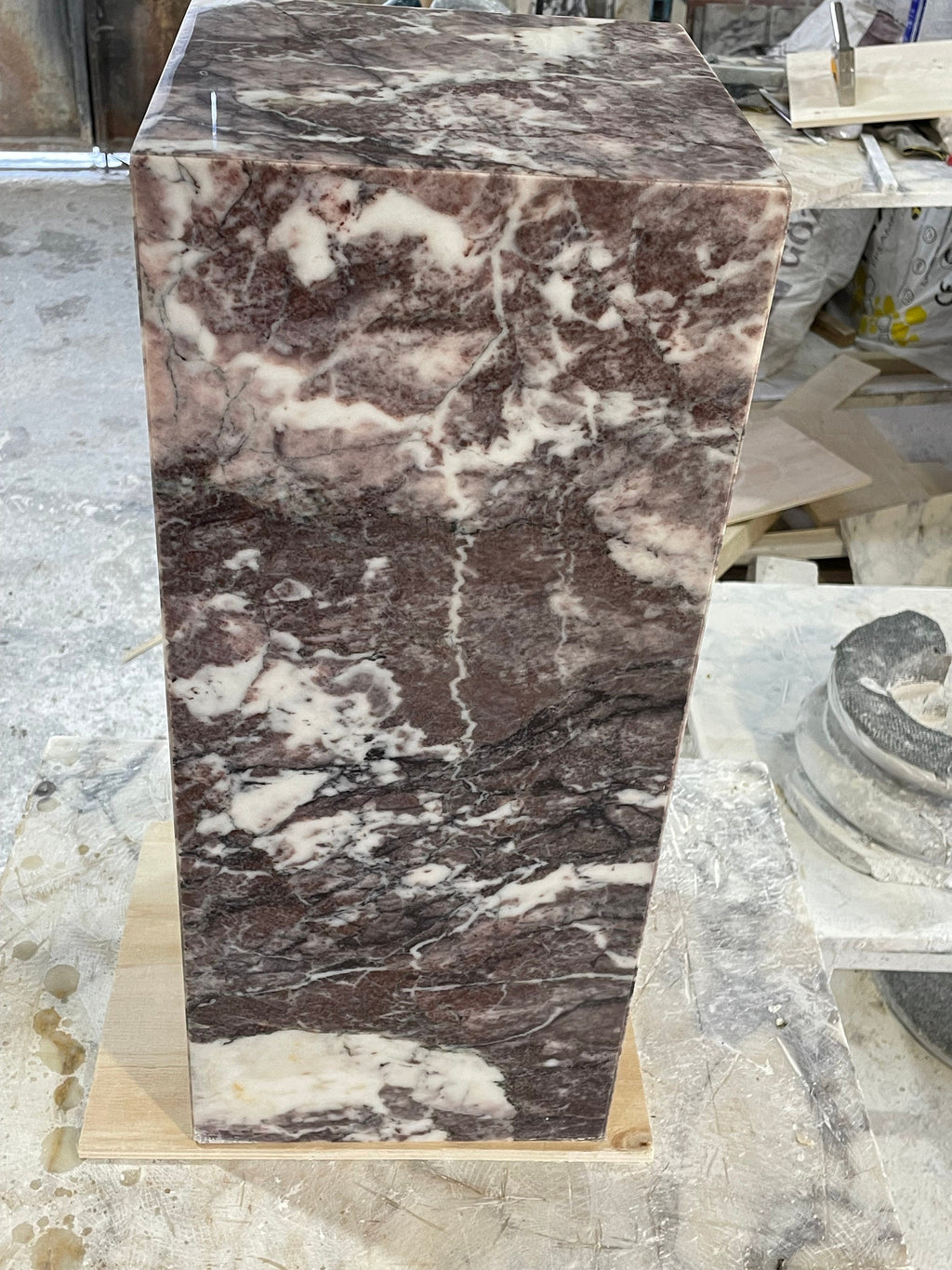 Aegean marble ( lilac) end table,side table handmade