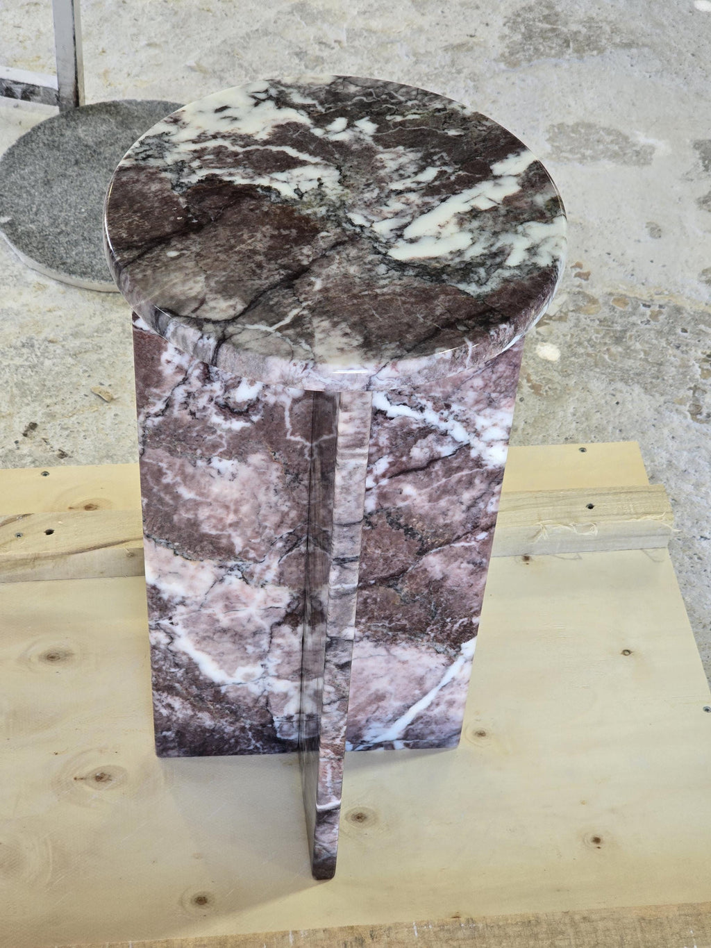 Aegean marble ( lilac) end table,side table handmade